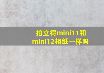 拍立得mini11和mini12相纸一样吗