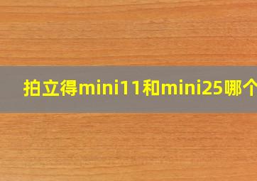 拍立得mini11和mini25哪个好