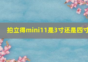 拍立得mini11是3寸还是四寸