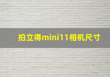 拍立得mini11相机尺寸