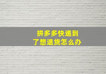 拼多多快递到了想退货怎么办