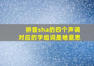 拼音sha的四个声调对应的字组词是啥意思