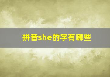 拼音she的字有哪些