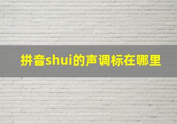 拼音shui的声调标在哪里