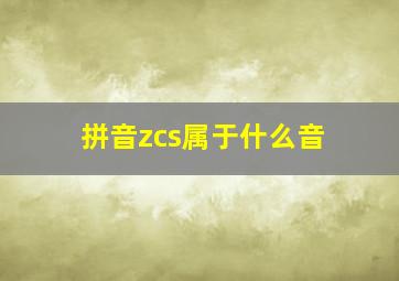 拼音zcs属于什么音