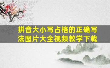 拼音大小写占格的正确写法图片大全视频教学下载