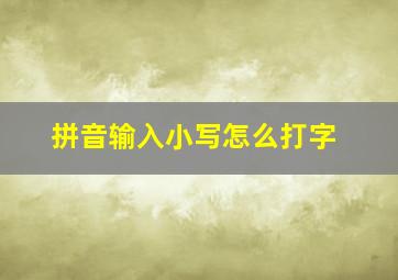 拼音输入小写怎么打字