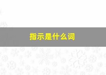 指示是什么词