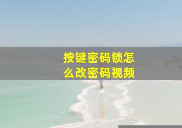 按键密码锁怎么改密码视频