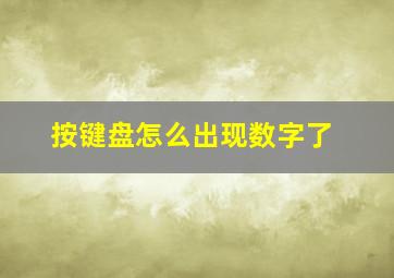 按键盘怎么出现数字了