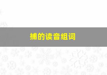 捕的读音组词