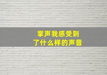 掌声我感受到了什么样的声音