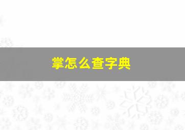 掌怎么查字典