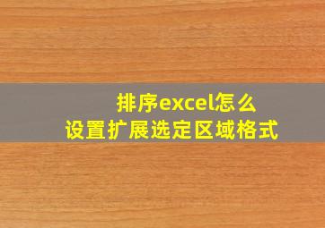 排序excel怎么设置扩展选定区域格式