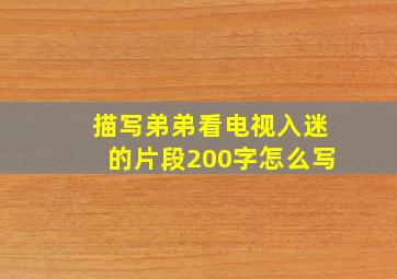 描写弟弟看电视入迷的片段200字怎么写