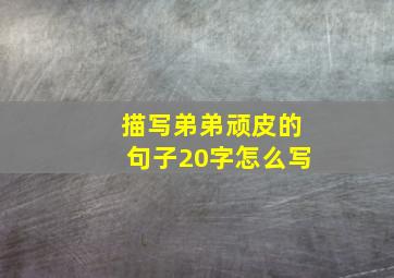 描写弟弟顽皮的句子20字怎么写