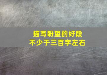 描写盼望的好段不少于三百字左右