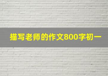 描写老师的作文800字初一