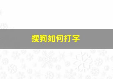 搜狗如何打字