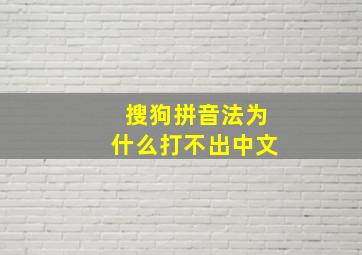 搜狗拼音法为什么打不出中文