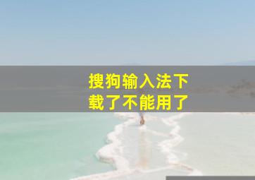 搜狗输入法下载了不能用了