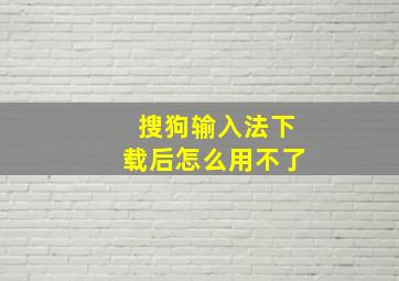 搜狗输入法下载后怎么用不了