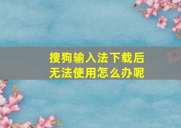 搜狗输入法下载后无法使用怎么办呢