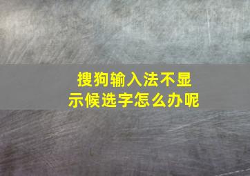 搜狗输入法不显示候选字怎么办呢