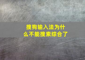 搜狗输入法为什么不能搜索综合了