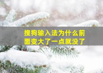 搜狗输入法为什么前面变大了一点就没了