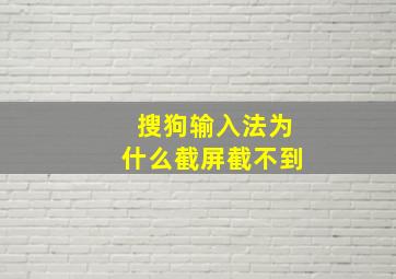 搜狗输入法为什么截屏截不到