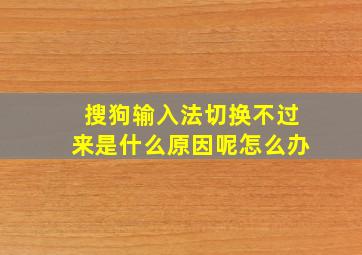 搜狗输入法切换不过来是什么原因呢怎么办