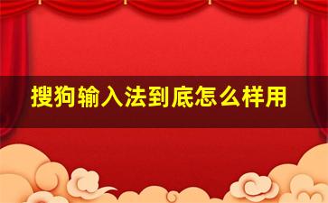 搜狗输入法到底怎么样用