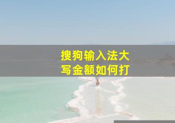 搜狗输入法大写金额如何打