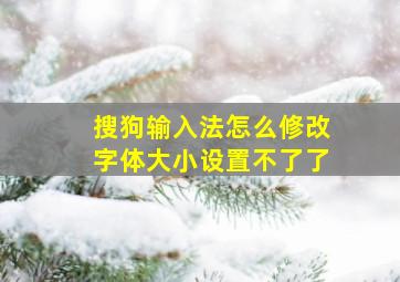 搜狗输入法怎么修改字体大小设置不了了