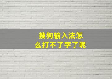 搜狗输入法怎么打不了字了呢