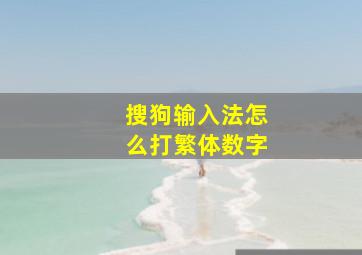 搜狗输入法怎么打繁体数字