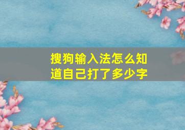 搜狗输入法怎么知道自己打了多少字