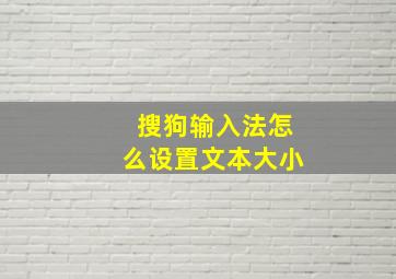 搜狗输入法怎么设置文本大小