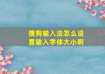 搜狗输入法怎么设置输入字体大小啊