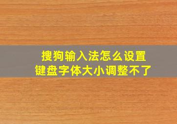 搜狗输入法怎么设置键盘字体大小调整不了