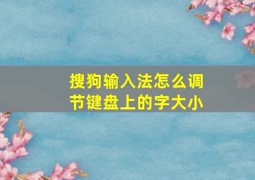 搜狗输入法怎么调节键盘上的字大小