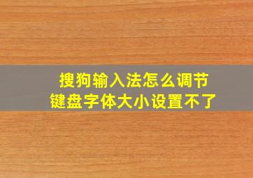 搜狗输入法怎么调节键盘字体大小设置不了