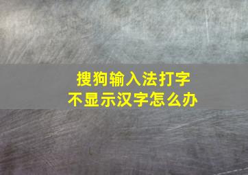 搜狗输入法打字不显示汉字怎么办