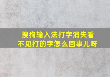 搜狗输入法打字消失看不见打的字怎么回事儿呀