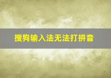 搜狗输入法无法打拼音