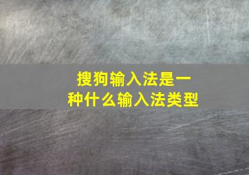 搜狗输入法是一种什么输入法类型