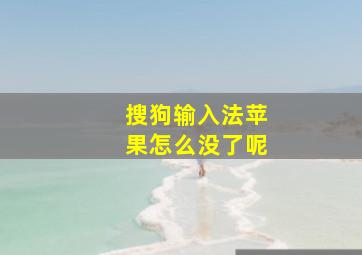 搜狗输入法苹果怎么没了呢