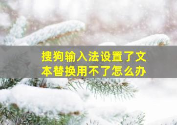 搜狗输入法设置了文本替换用不了怎么办