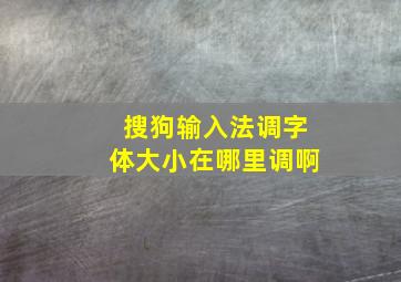 搜狗输入法调字体大小在哪里调啊